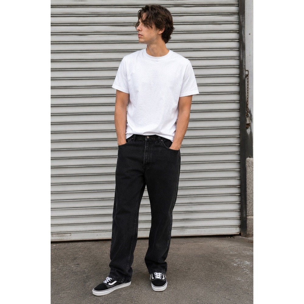 Levi's 550 Relaxed Fit Jeans Men's 36x30 Black Denim Made in Mexico Vintage